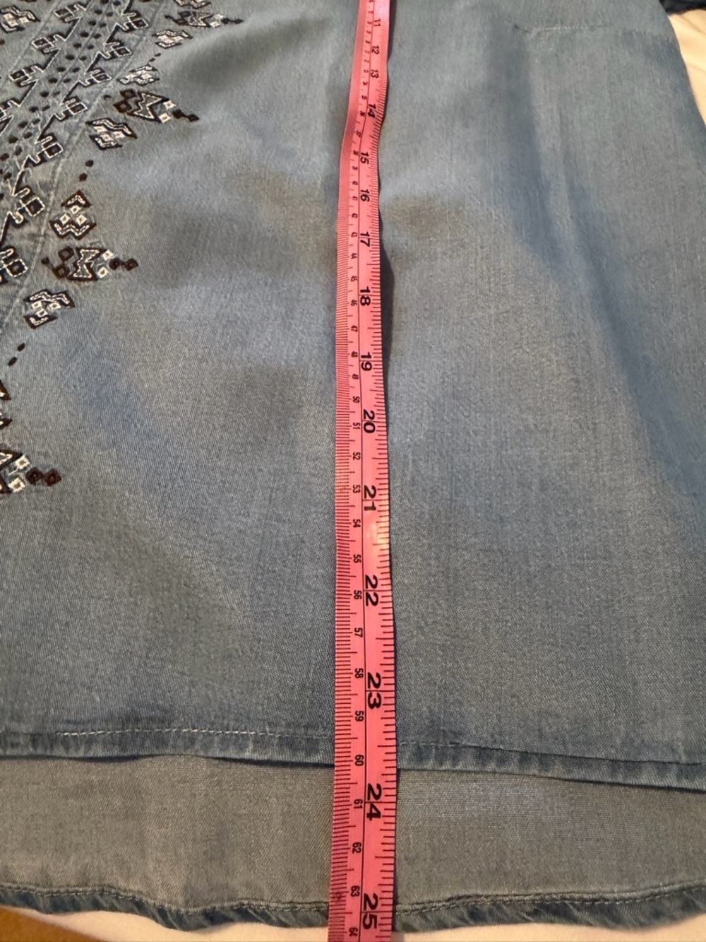 J Jill Embroidered denim Blue Women's Top - Picture 6 of 6
